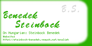 benedek steinbock business card
